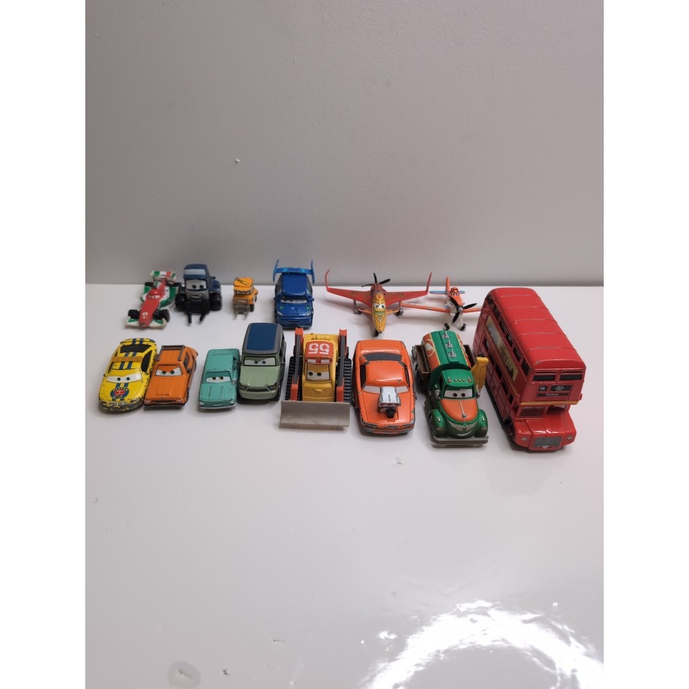 Mattel Disney Pixar Cars Planes Lot - Dusty Francesco Snot Rod Guido - 14 Pc